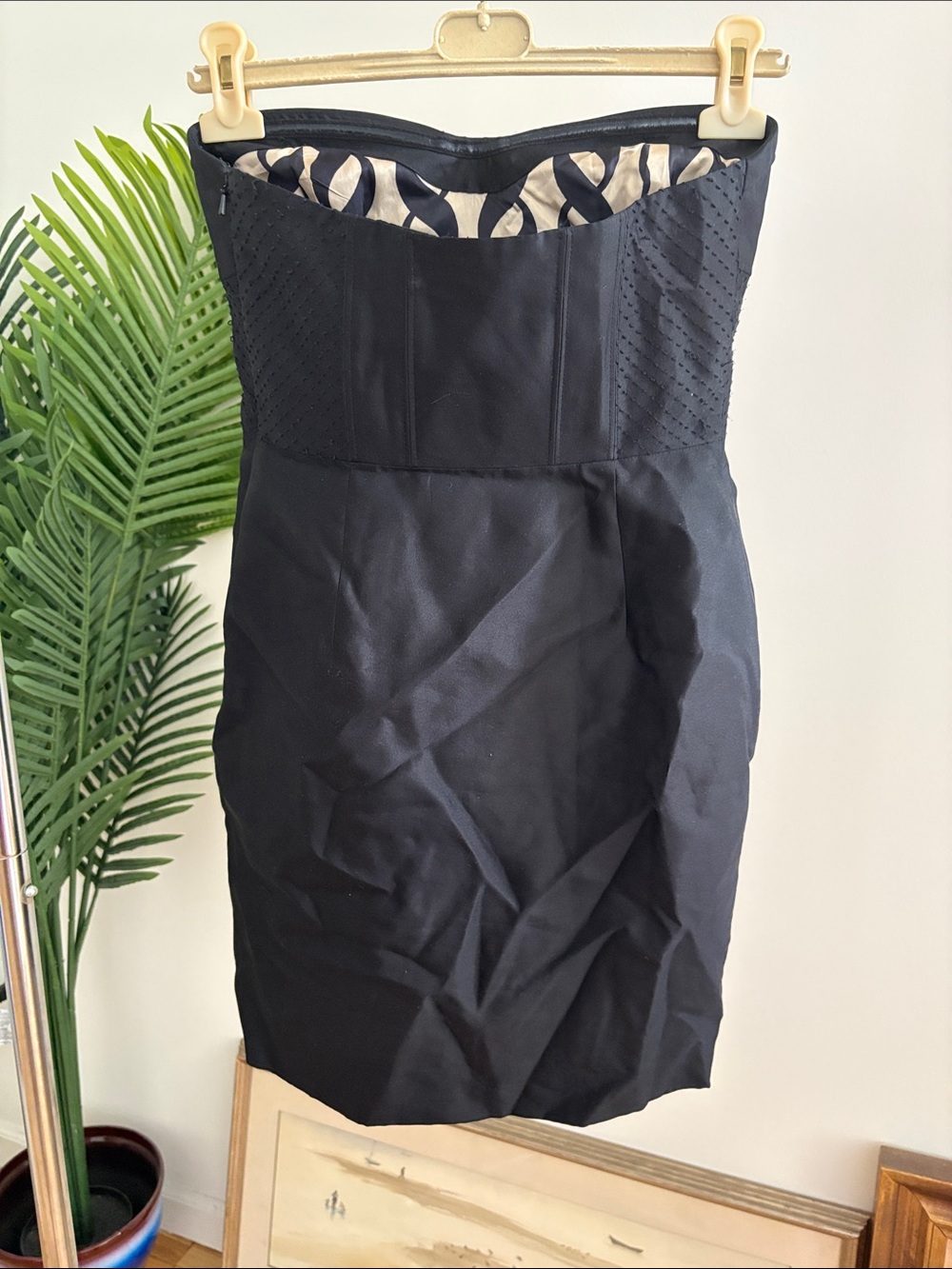 leifsdottir Black Strapless Dress with Sculpted Detailing,sz 4 - Picture 8 of 9